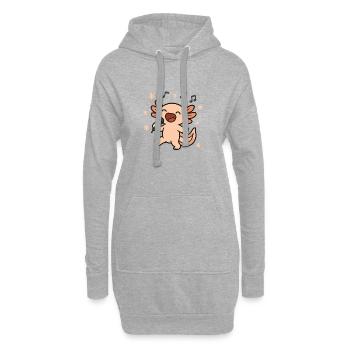 Chanter de la musique de Noël axolotl - Sweat-shirt à capuche long Femme - gris chiné - Devant