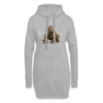 Realistic Komodo Dragon Illustration - Hoodie Dress - heather grey - Front