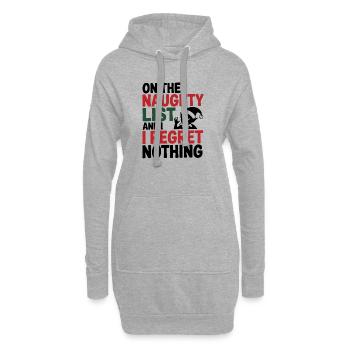 Freche Liste Weihnachten T-Shirt - Hoodie-Kleid - Grau meliert - Vorne