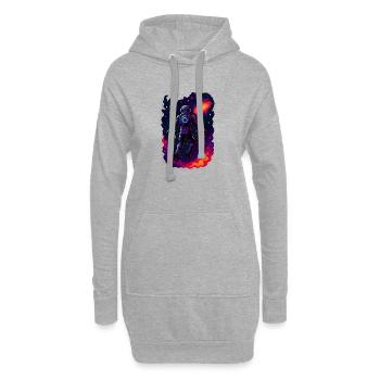 Un astronaute cosmique explore la galaxie - Sweat-shirt à capuche long Femme - gris chiné - Devant