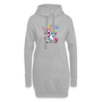 Mama Einhorn Mamacorn Mutter Tochter Dadacorn - Hoodie-Kleid - Grau meliert - Vorne