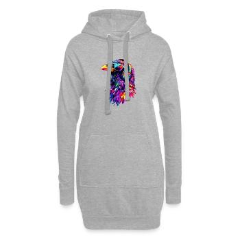 Rabe Krähe Vogel Rabenkrähe Dohle Schwarze Raben - Hoodie-Kleid - Grau meliert - Vorne