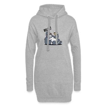 Banana Gorilla détendu - Sweat-shirt à capuche long Femme - gris chiné - Devant