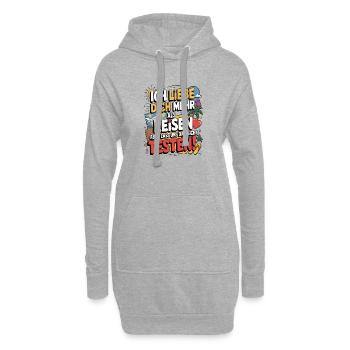 Ich Liebe Dich Mehr Als Reisen Humor - Hoodie-Kleid - Grau meliert - Vorne