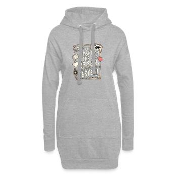 Ich Liebe Dich Mehr Als Reisen Humor - Hoodie-Kleid - Grau meliert - Vorne