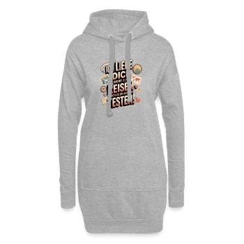 Ich Liebe Dich Mehr Als Reisen Humor - Hoodie-Kleid - Grau meliert - Vorne