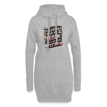 Ich Liebe Dich Mehr Als Reisen Humor - Hoodie-Kleid - Grau meliert - Vorne