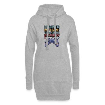 Citation de jeu amusante d’anniversaire gamer - Sweat-shirt à capuche long Femme - gris chiné - Devant