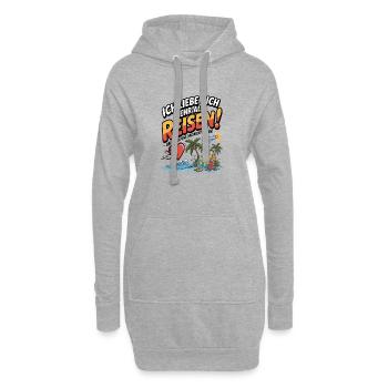 Je t’aime plus que voyager - Sweat-shirt à capuche long Femme - gris chiné - Devant