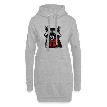Weihnachts Waschbär mit Schleife - Hoodie-Kleid - Grau meliert - Vorne
