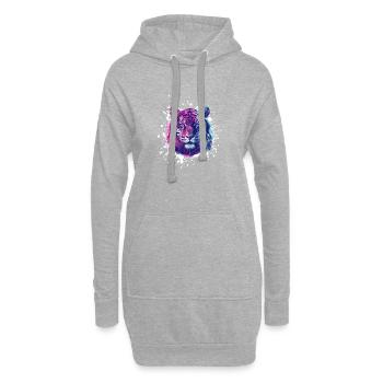 Portrait d’éclaboussures de tigre néon - Sweat-shirt à capuche long Femme - gris chiné - Devant