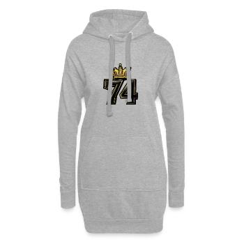 74 Nombre Couronne - Sweat-shirt à capuche long Femme - gris chiné - Devant