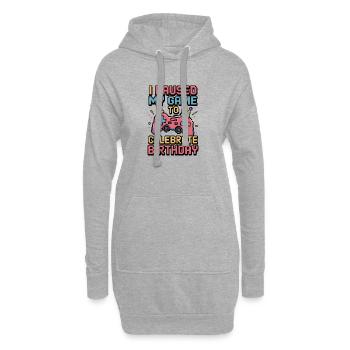Paused Game Birthday Fun Gaming - Hoodie-Kleid - Grau meliert - Vorne