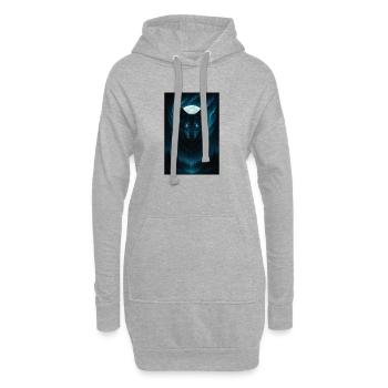 Mystischer Wolf Vor Vollmond - Hoodie-Kleid - Grau meliert - Vorne