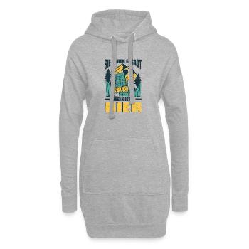 Wandern Sprüche Wanderer Wanderoutfits - Hoodie-Kleid - Grau meliert - Vorne