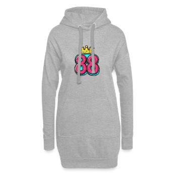 Couronne à 88 chiffres - Sweat-shirt à capuche long Femme - gris chiné - Devant