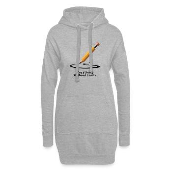 Le crayon stimule la créativité sans limites - Sweat-shirt à capuche long Femme - gris chiné - Devant