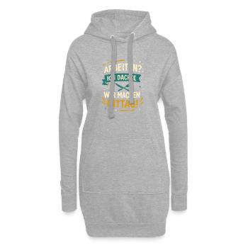 Travail? Je pensais qu’on allait déjeuner ! - Sweat-shirt à capuche long Femme - gris chiné - Devant