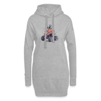 Quadfahrer im Offroad-Tempo - Hoodie-Kleid - Grau meliert - Vorne