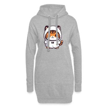 Tiger Halloween Geist - Hoodie-Kleid - Grau meliert - Vorne