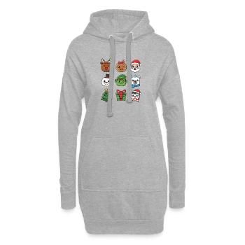 Noël Blocs de construction Chefs Jeunesse Enfant Noël - Sweat-shirt à capuche long Femme - gris chiné - Devant