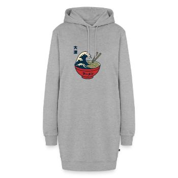 La vague de ramen - Japon - Sweat-shirt à capuche long Femme - gris chiné - Devant