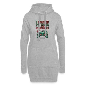 I Paused My Game for Christmas - Hoodie-Kleid - Grau meliert - Vorne