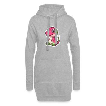 Dinosaurier - Hoodie-Kleid - Grau meliert - Vorne