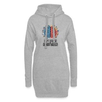 Linke Gehirnhälfte vs. rechte Gehirnhälfte - Hoodie-Kleid - Grau meliert - Vorne