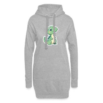 Dinosaurier - Hoodie-Kleid - Grau meliert - Vorne