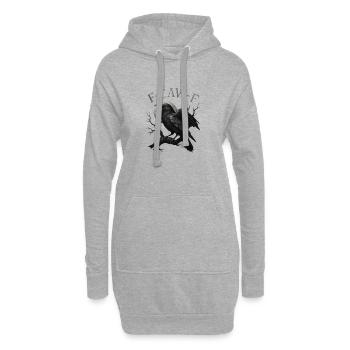 Mondschein-Rabe F-Caw-F - Hoodie-Kleid - Grau meliert - Vorne