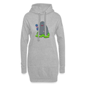 Mole Bodybuilder Dumbbell Bodybuilding - Hoodie Dress - heather grey - Front