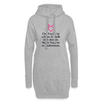 Gegen Rechts - Hoodie-Kleid - Grau meliert - Vorne