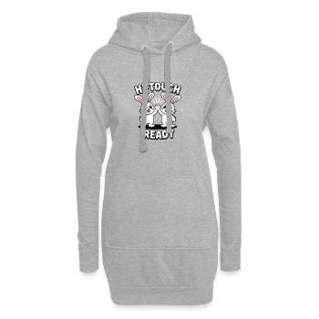 K-Pop Hi-Touch Drôle Corée Maknae - Sweat-shirt à capuche long Femme - gris chiné - Devant