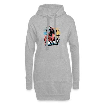 Frei bewegender Tanz Burst - Hoodie-Kleid - Grau meliert - Vorne