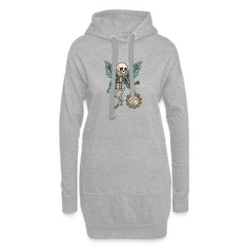 Skelett Schmetterling Uhrwerk - Hoodie-Kleid - Grau meliert - Vorne