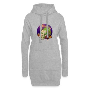 Halloween Totenschädel - Hoodie-Kleid - Grau meliert - Vorne