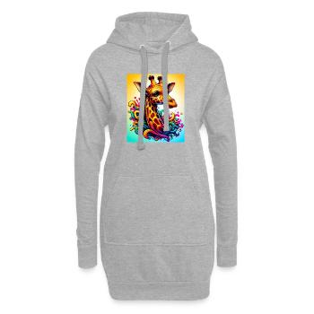 girafe - Sweat-shirt à capuche long Femme - gris chiné - Devant