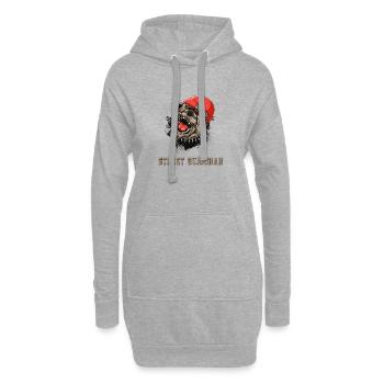 Bouledogue gardien de rue - Sweat-shirt à capuche long Femme - gris chiné - Devant