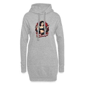 Tuned for Trouble – Retro Auto Girl Design - Hoodie-Kleid - Grau meliert - Vorne