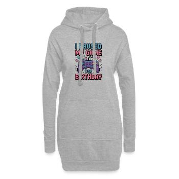 J’ai mis mon jeu en pause pour mon anniversaire - Sweat-shirt à capuche long Femme - gris chiné - Devant