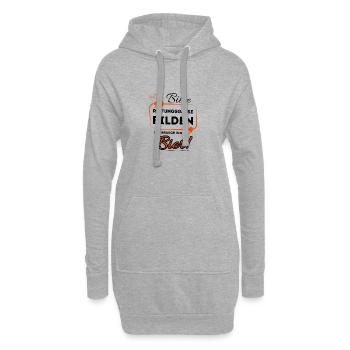 S’il vous plaît, formez une file d’attente, j’ai besoin d’une bière ! - Sweat-shirt à capuche long Femme - gris chiné - Devant