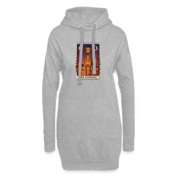 Azawakh - Sweat-shirt à capuche long Femme - gris chiné - Devant