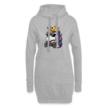 Manette de jeu Unicorn - Sweat-shirt à capuche long Femme - gris chiné - Devant