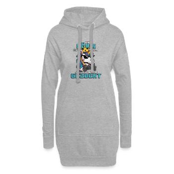 Le roi est là, maintenant il est temps de jouer - Sweat-shirt à capuche long Femme - gris chiné - Devant