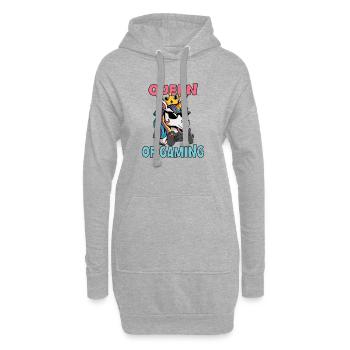 Reine du jeu - unichorn - Sweat-shirt à capuche long Femme - gris chiné - Devant