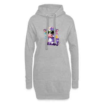 Kuhbauer Milchbauer Bauer Bauernhof Motiv - Hoodie-Kleid - Grau meliert - Vorne