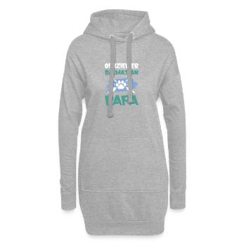 Chiens dalmatiens papa - Sweat-shirt à capuche long Femme - gris chiné - Devant