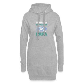 teckel teckel chiens papa - Sweat-shirt à capuche long Femme - gris chiné - Devant