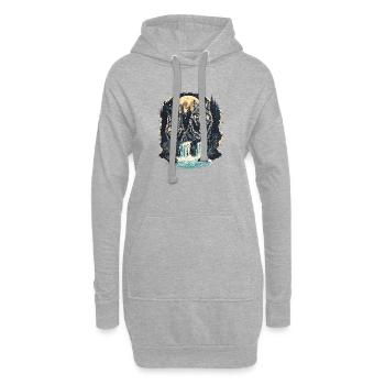 Retro Outdoor Wilderness Bärenbäume - Hoodie-Kleid - Grau meliert - Vorne